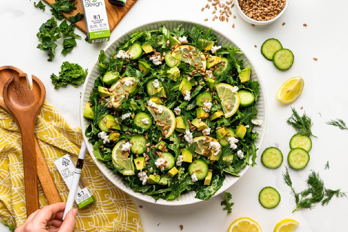 Care by Design Massaged Kale Salad with Creamy Avocado Dill Dressing